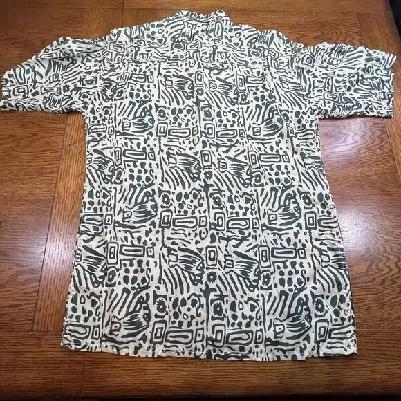 Vintage EXCETERA 90's 100% SILK MENS BUTTON DOWN Short Sleeve SIZE Small - Picture 5 of 8